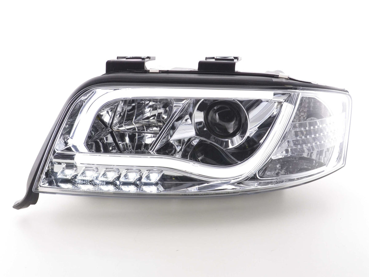 Scheinwerfer Set Daylight LED Tagfahrlicht Audi A6 Typ 4B 01-04 chrom Scheinwerfer Set Daylight LED Tagfahrlicht Audi A6 Typ 4B 01-04 chrom